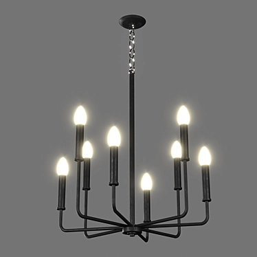 Elegant LALUZ Chandelier: Timeless Dining Room Lighting 3D model image 1 