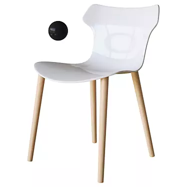 Papilio Shell Chair: Sleek Elegance 3D model image 1 