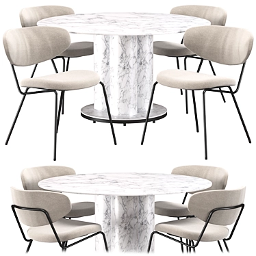 Sophia Modern Dining Set by Calligaris NYC 3D model image 1 