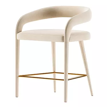 Modern White Counter Stool 3D model image 1 