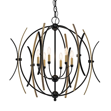 Elegant Six-Light Chandelier 3D model image 1 