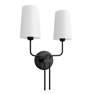 Elegant Black Metal Wall Sconce 3D model image 1 