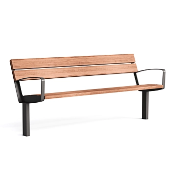 Mmcite Outdoor Park Benches: Intervera LVR156 LVR157 3D model image 1 