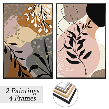 Elegant Art Set: Paintings 3D model image 1 