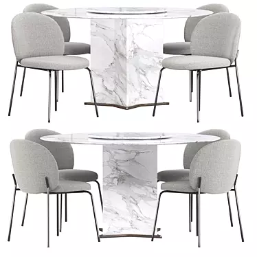 Elegant Stile Marble Dining Set 3D model image 1 