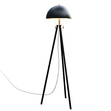 Sleek Tripod Dome Floor Lamp 3D model image 1 