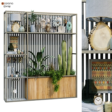 Green Oasis Vertical Room Divider 3D model image 1 