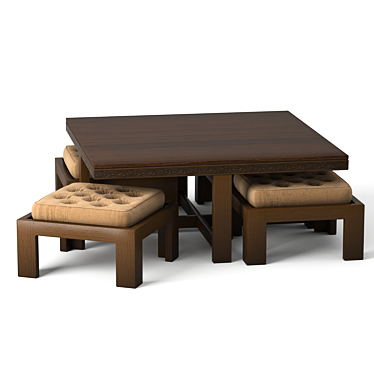 Indian Kivaha-4: Elegant Coffee Table 3D model image 1 