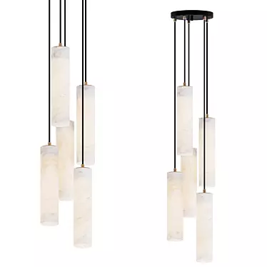 Elegant Marble Suspension Lamps 3D model image 1 