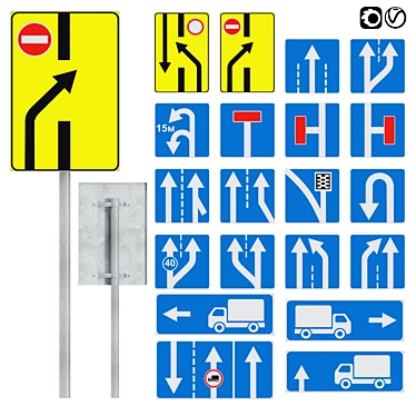  Multi-Purpose Signage Set 3D model image 1 