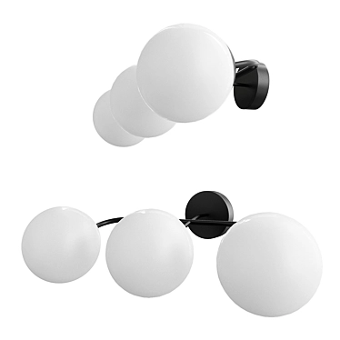 Sleek Modern 3-Light Wall Sconce 3D model image 1 