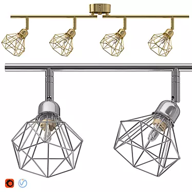 4 Light Metal Ceiling Lamp Erma