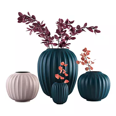 Artificial Plants Vase Set 3D model image 1 