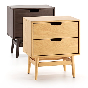 Modern Ellwood Nightstand with Drawers 3D model image 1 