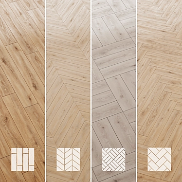 Cashmere Oak Wood Flooring Set 3D model image 1 