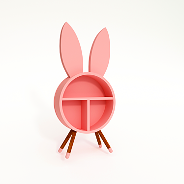 Adorable Bunny Eared Nursery Bedside Table 3D model image 1 
