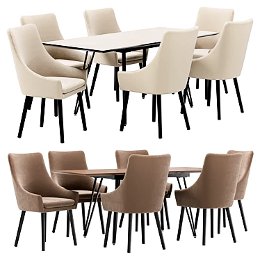 Modern Dining Set: Dafna Chair & Diego Table 3D model image 1 