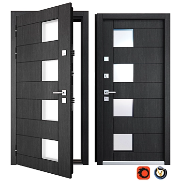 Praga Favorit: Premium Metal Entrance Door 3D model image 1 