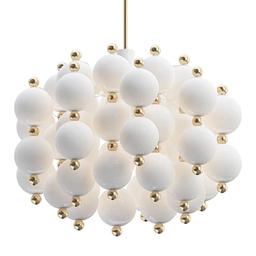 Vintage Kinkeldey Satin Glass Chandelier 3D model image 1 