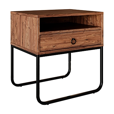 Industrial Style Raylene Bedside Table 3D model image 1 