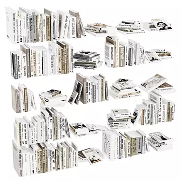 5 Book Collection Set with Separate Objects 3D model image 1 