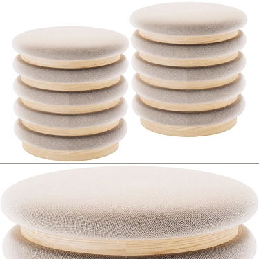 Contemporary JANINE Ottoman - Stylish and Functional 3D model image 1 