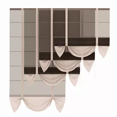 Elegant Tulle Roman Blind: 4 Positions 3D model image 1 