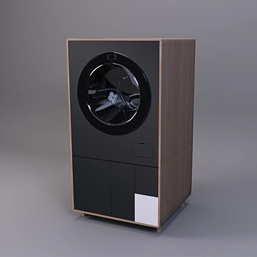 Wooden Laundry Sorter: Efficient and Eco-Friendly 3D model image 1 
