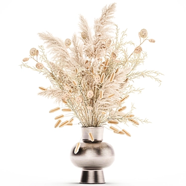 Elegant White Reed Floral Arrangement 3D model image 1 