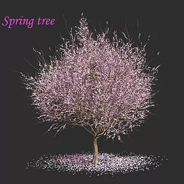 Elegant Spring Tree Sculpture 3D model image 1 