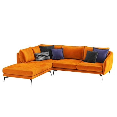 Elegant Coral Modular Sofa 3D model image 1 