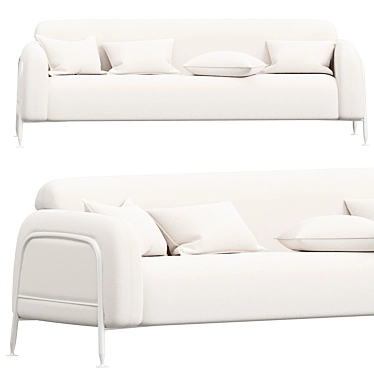 Mega Seater Sofa: Contemporary Comfort 3D model image 1 