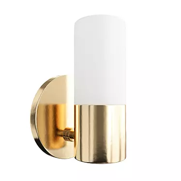 Elegant Aged Brass Wall Sconce 3D model image 1 