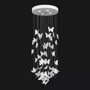 Ethereal Night Butterflies Chandelier 3D model image 1 