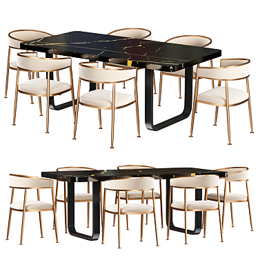 Nordic Accent Dining Table 3D model image 1 