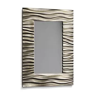 Modern Wave Frame Wall Mirror 3D model image 1 