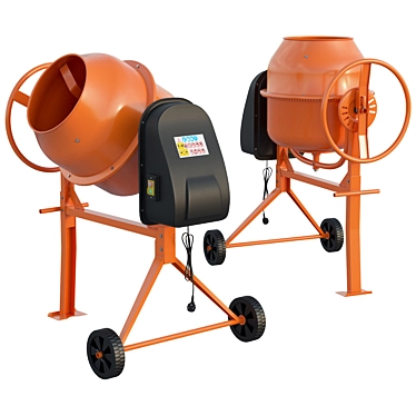 Heavy-Duty Concrete Mixer 3D model image 1 