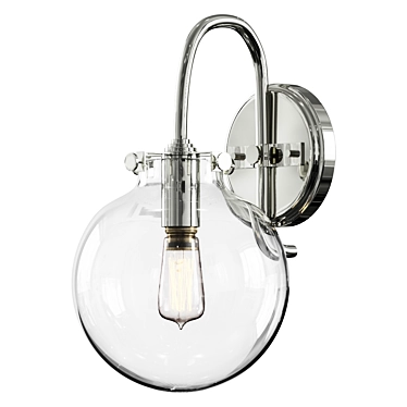 Vintage Glass Globe Wall Sconce 3D model image 1 