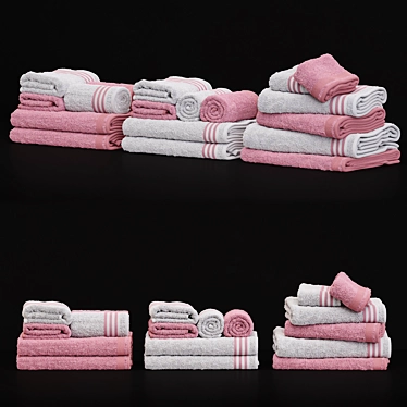 Luxury Bath Towel Set 3D model image 1 