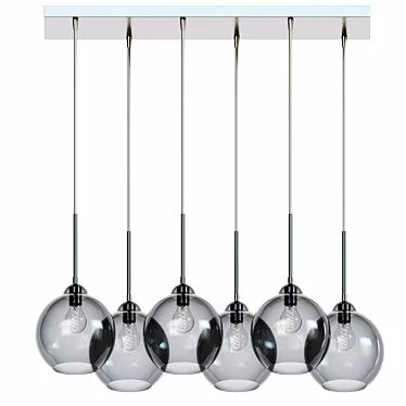 Chrome Multi Light Pendant - Sleek and Stylish 3D model image 1 