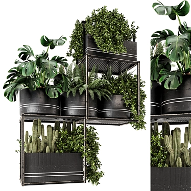 Metal Box Hanging Plants - Set 460 3D model image 1 