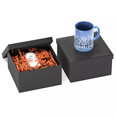 Paper-wrapped Cup Gift Box 3D model image 1 