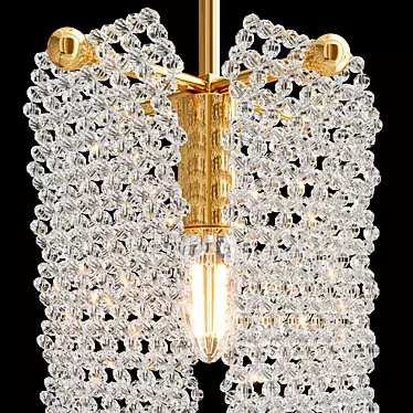 Elegant Palmira Crystal Metal Lamp 3D model image 1 