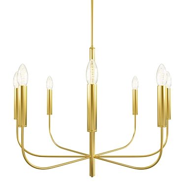 Elegant Brianna Glass Chandelier 3D model image 1 