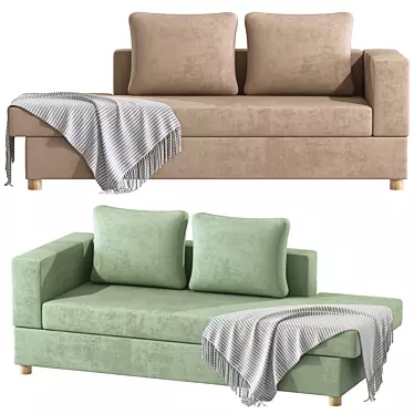 Elegant Dilsey Velvet Couch 3D model image 1 