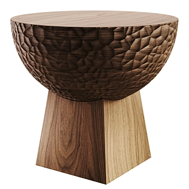 Sleek Walnut & Marble Coffee Table 3D model image 1 