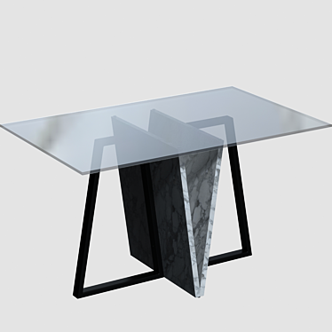 Modern Wooden Dining Table 3D model image 1 