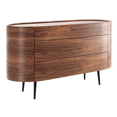 Elegant Walnut Chest of Drawers 3D model image 1 