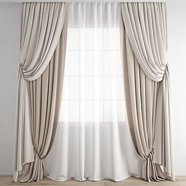 Premium Curtain 3D Model 3D model image 1 