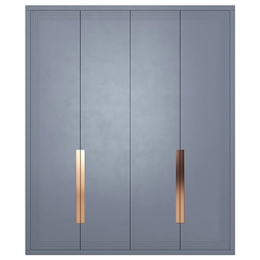 Sleek Silver Wardrobe 3D model image 1 